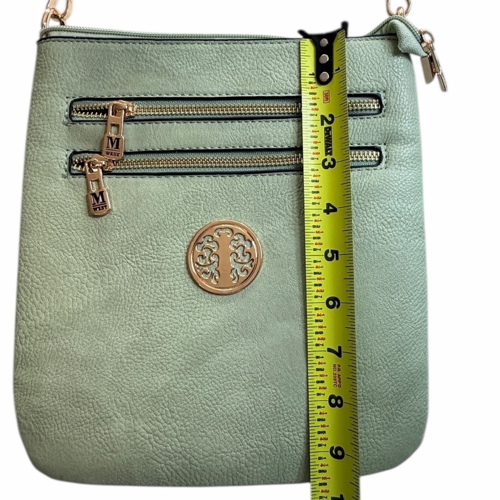Montana West Select Mint Green Vegan Leather Crossbody Bag - Picture 4 of 10